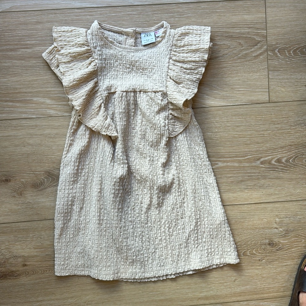 Zara Gauze Oatmeal Dress